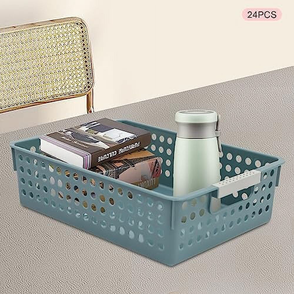 MARTEXBUY 24 Pcs Classroom Storage Baskets, Crayon Trays Colorful