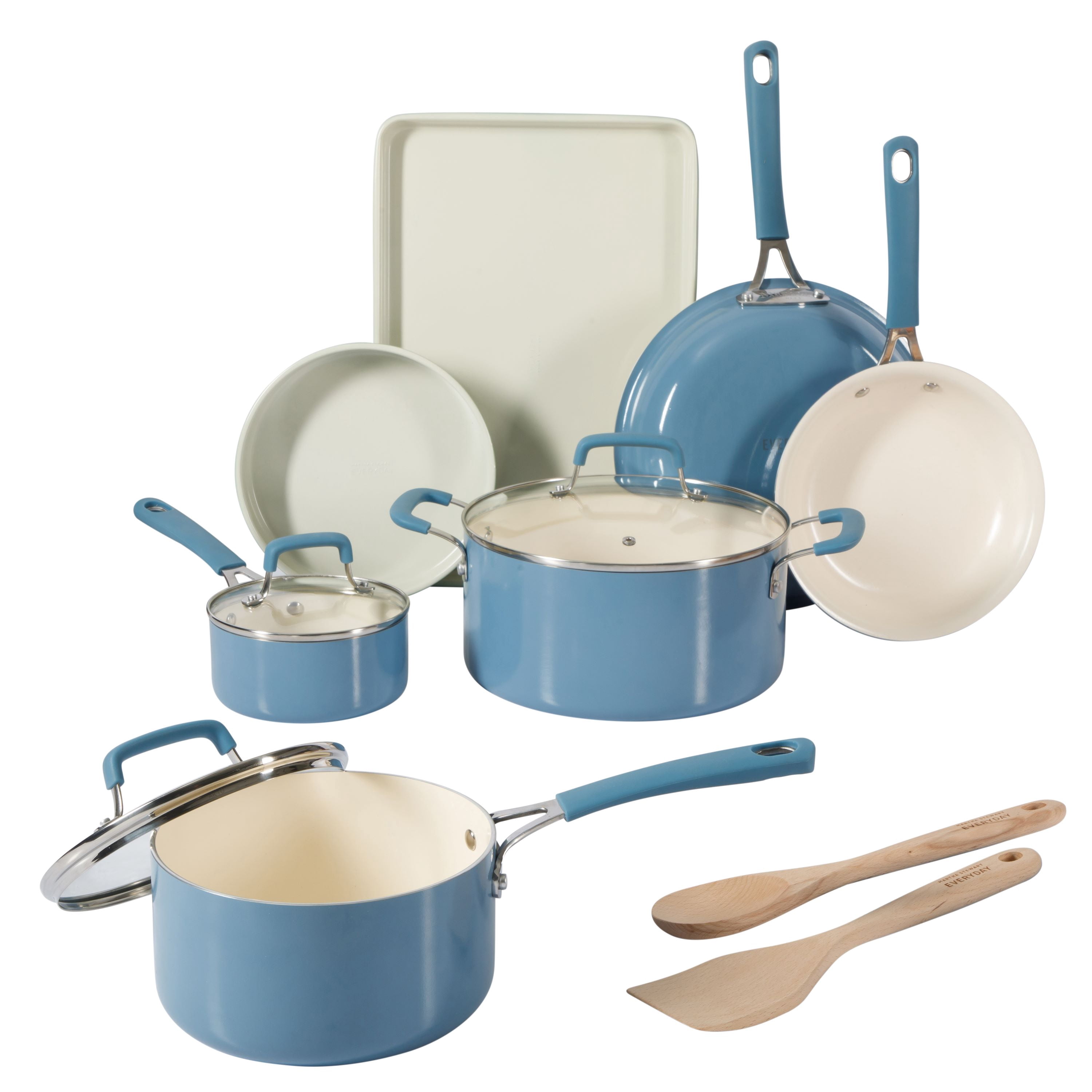 Martha Stewart Everyday 12 Piece Blue Cookware Set