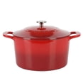 thumbnail image 1 of MARTHA STEWART 7 qt. Gatwick Enameled Cast Iron Dutch Oven in Red Ombre with SS, Knob Lid, 1-Set, 1 of 4