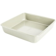 MARTHA STEWART EVERYDAY Color Bake 9 Inch Carbon Steel Square Cake Pan in Linen