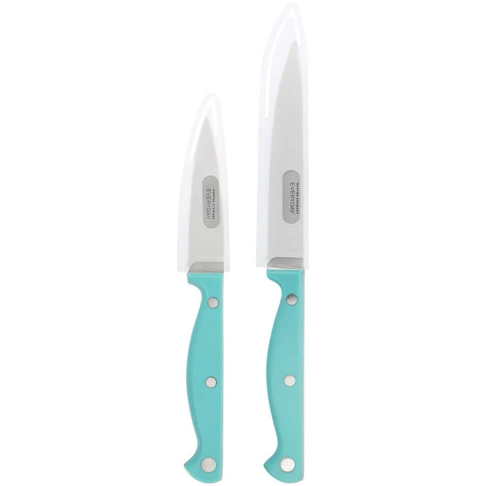 Martha Stewart Everyday Keswick 2 Piece Cutlery and Sheath Set in Teal
