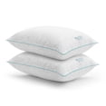 thumbnail image 1 of MARTHA STEWART Heirloom Jacquard Bed Pillows Standard / Queen Size Set Of 2, 385 Thread Count, TENCEL™ Lyocell and Cotton Blend Pillow, For All Sleep Positions, 20" x 28", White, 1 of 8