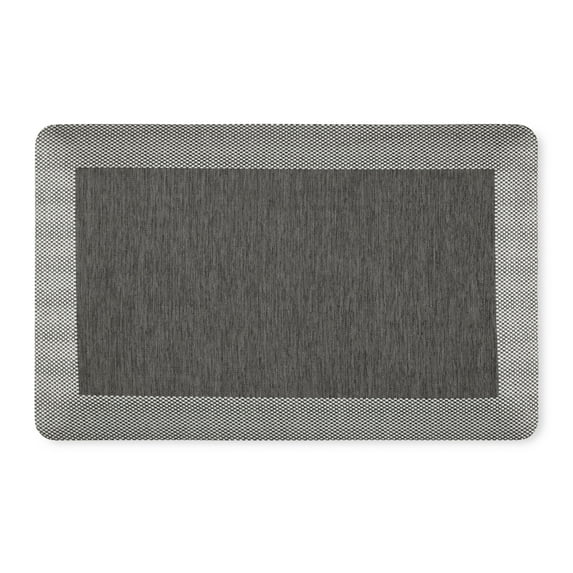 MARTHA STEWART Mira Modern Heathered Solid Anti-Fatigue Air-Infused Kitchen Mat, Black, 19.6"x39"