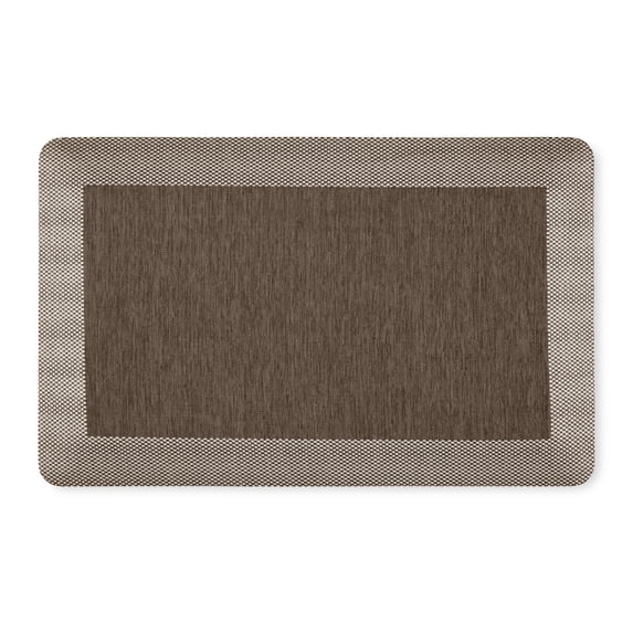 MARTHA STEWART Mira Modern Heathered Solid Anti-Fatigue Air-Infused Kitchen Mat, Brown, 19.6"x32"