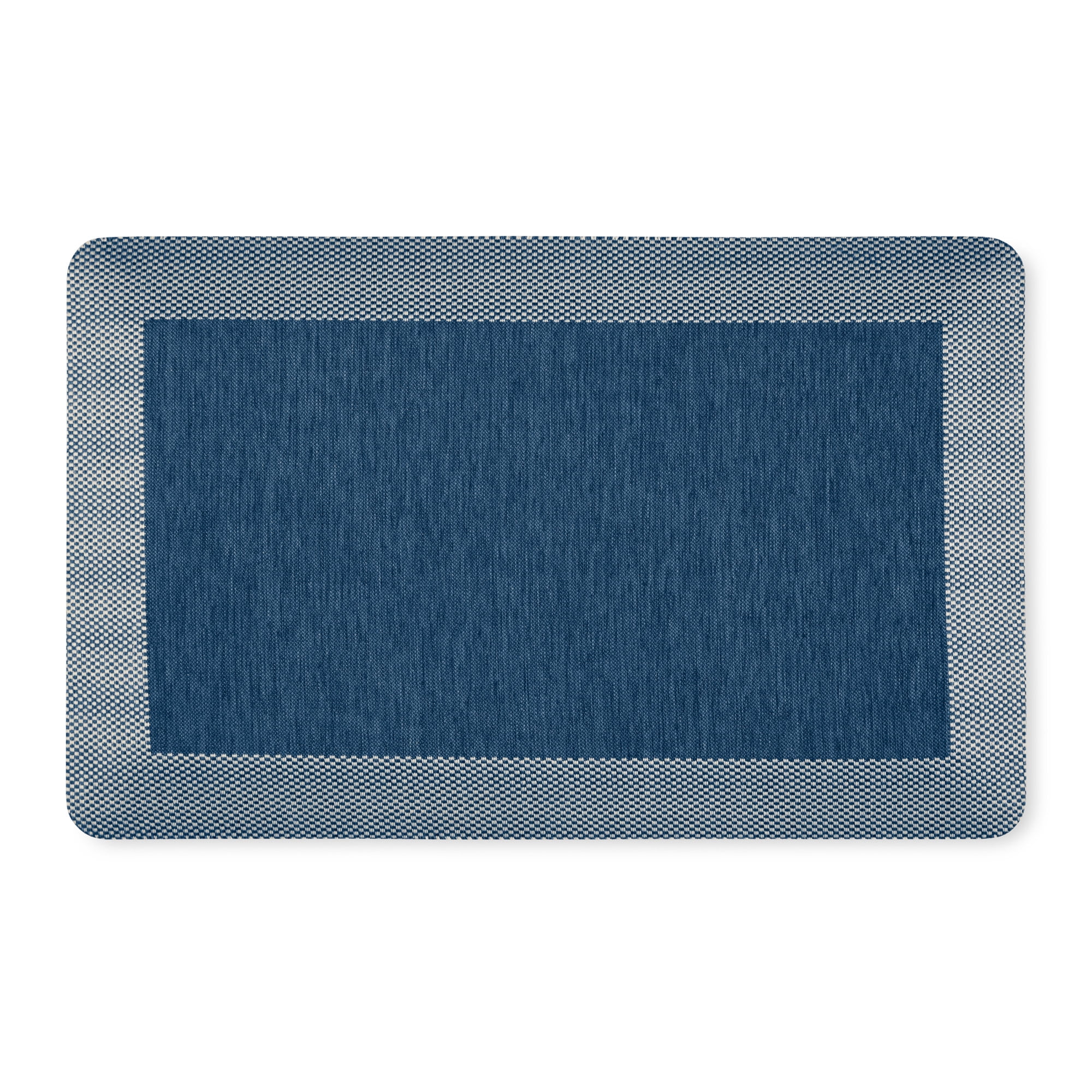 MARTHA STEWART Mira Modern Heathered Solid Anti-Fatigue Air-Infused Kitchen Mat, Navy Blue, 19.6"x32"