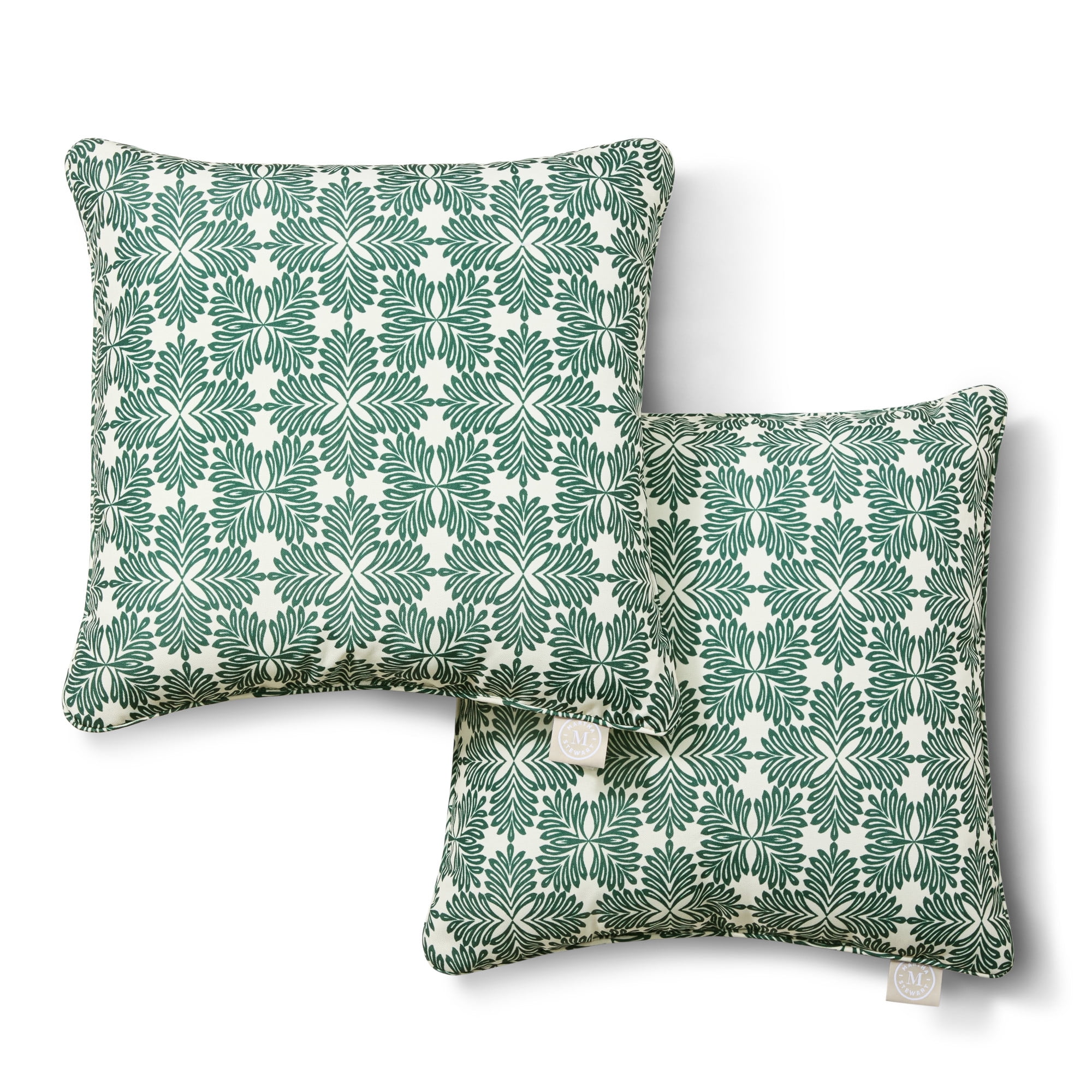 MARTHA STEWART Tulum Indoor Outdoor Decorative Pillow 2-Pack Set, UV ...