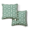 thumbnail image 1 of MARTHA STEWART Tulum Indoor Outdoor Decorative Pillow 2-Pack Set, UV Fade Resistant, Water Repellent, Printed Modern Design, Green, 18"x18", 1 of 9