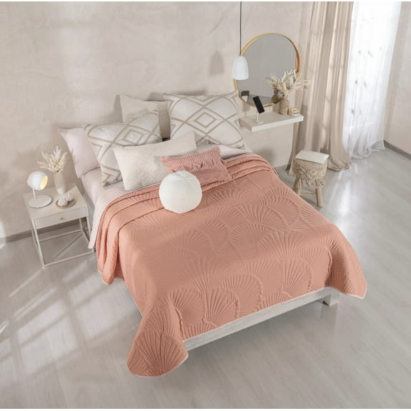 MARTHA SWEET PINK COLOR SPECIAL FABRIC ULTRA SLIM REVERSIBLE COMFORTER 1 PCS KING SIZE MADE IN MEXICO