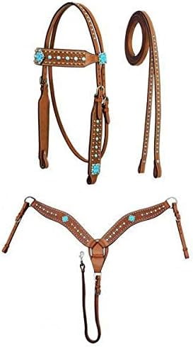 Western Natural Leather Carved Shaped Steering Breast Collar