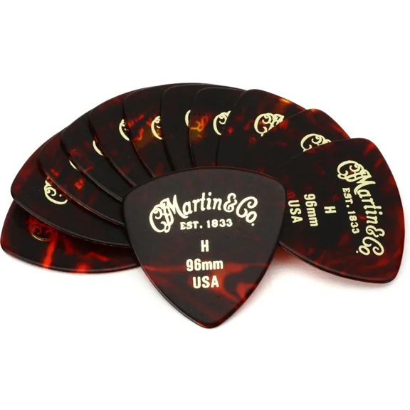 Martin 96mm 346 Shape Tortoise Shell Pick Pack, 12pc