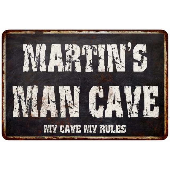 MARTIN'S Man Cave Black Grunge Sign Home Decor Gift Cave Funny 208120004323