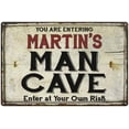 thumbnail image 1 of MARTIN'S Man Cave Sign Rustic Garage Decor Gift 8x12 Metal 208120035088, 1 of 1