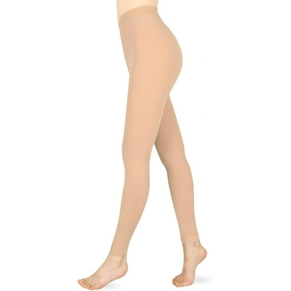 MARTINE MALL 1 Pairs 15-20 mmHg Compression Pantyhose for Women & Men, Medical Graduated Footless Compression Stockings(Beige,XL)
