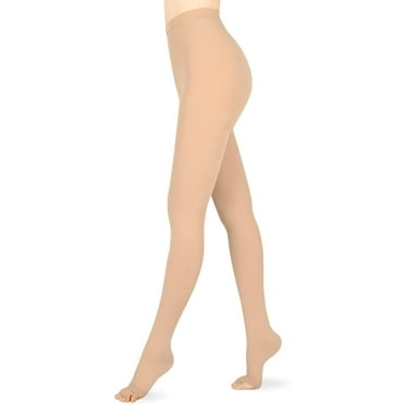 MARTINE MALL 1 Pairs 15-20 mmHg Compression Pantyhose for Women & Men, Medical Graduated Open Toe Compression Stockings（Beige,L）