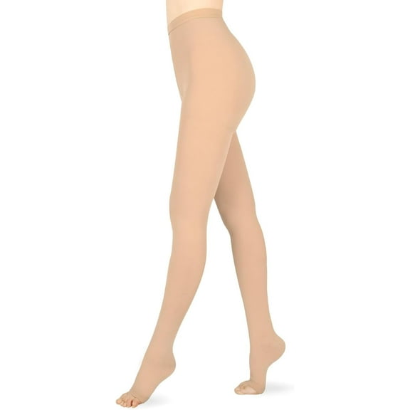 MARTINE MALL 1 Pairs 15-20 mmHg Compression Pantyhose for Women & Men, Medical Graduated Open Toe Compression Stockings(Beige,L)