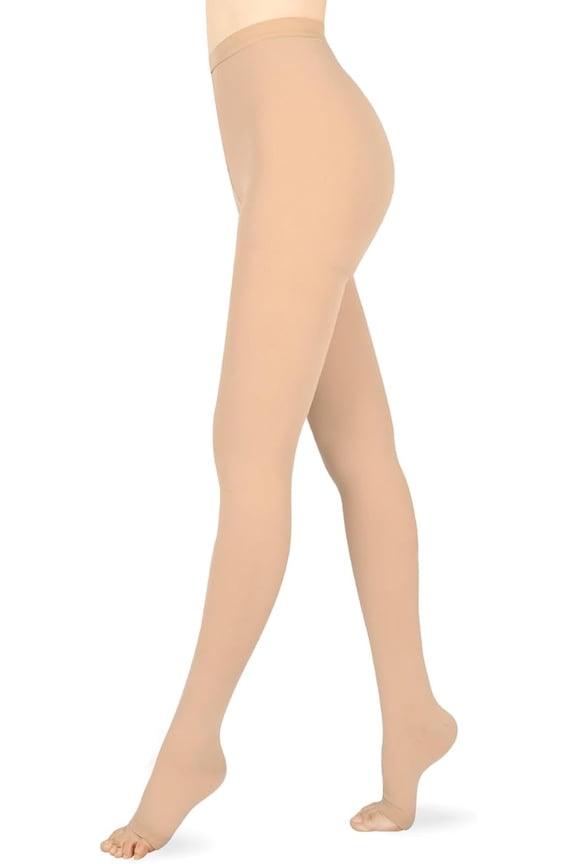 1 Pairs 15-20 mmHg Compression Pantyhose for Women & Men, Medical Graduated Open Toe Compression Stockings(Beige,XL)