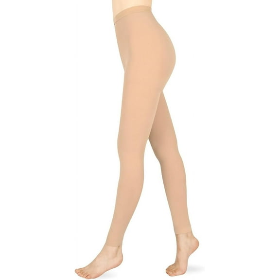 MARTINE MALL 1 Pairs 20-30 mmHg Compression Pantyhose for Women & Men, Medical Graduated Footless Compression Stockings（Beige,L）