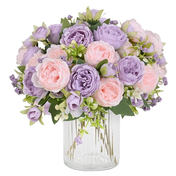 MARTINE MALL 2 Packs Peonies Artificial Flowers, Mixed Pink Artificial Peonies, Silk Peonies Flowers Fake Peonies Artificial Flowers Peonies Bouquet for Centerpiece Table Wedding Party Home Decor