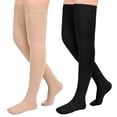 thumbnail image 1 of MARTINE MALL 2 Pairs 20-30mmHg Thigh High Compression Stockings for Women, Medical Compression Socks for Pregnant, Teacher, Doctor, Varicose Veins (Beige Close Toe+Black Close Toe), 1 of 6