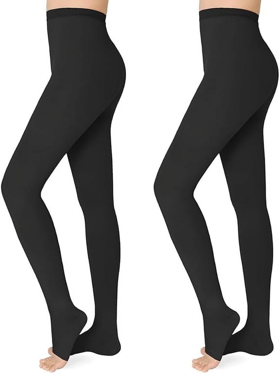 2 Pairs Black XXL Size 20-30 mmHg Compression Pantyhose Medical Footless Compression Stockings for Women,Pregnant, Teacher, Doctor