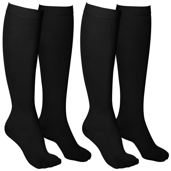MARTINE MALL 2 Pairs Closed Toe Medical Compression Stockings, 20-30 mmhg Knee High Graduated Compression Socks for Women Men(Black,4XL)