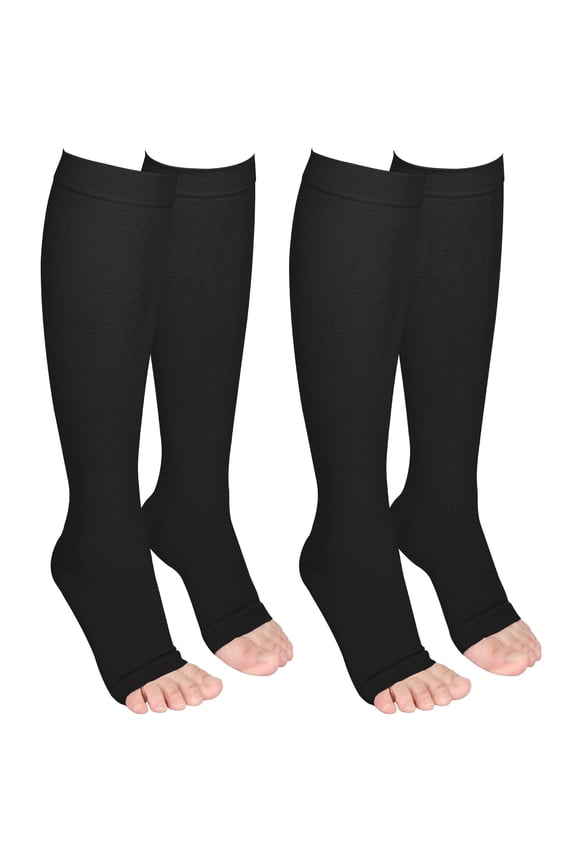 2 Pairs Open Toe Compression Stockings