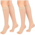 thumbnail image 1 of MARTINE MALL 2 Pairs Open Toe Sheer Compression Stockings 15-20 mmHg Knee High Medical Compression Socks for Women, 1 of 7