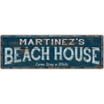 thumbnail image 1 of MARTINEZ'S Beach House Blue Rustic Cabin Home Decor 8x24 Metal 108240026011, 1 of 1