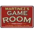 thumbnail image 1 of MARTINEZ'S Game Room Sign Vintage Look 8 x 12 High Gloss Metal 208120001277, 1 of 1