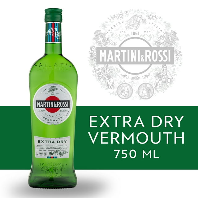 MARTINI & ROSSI Extra Dry Vermouth Cocktail Mixer, 750 mL Bottle, ABV
