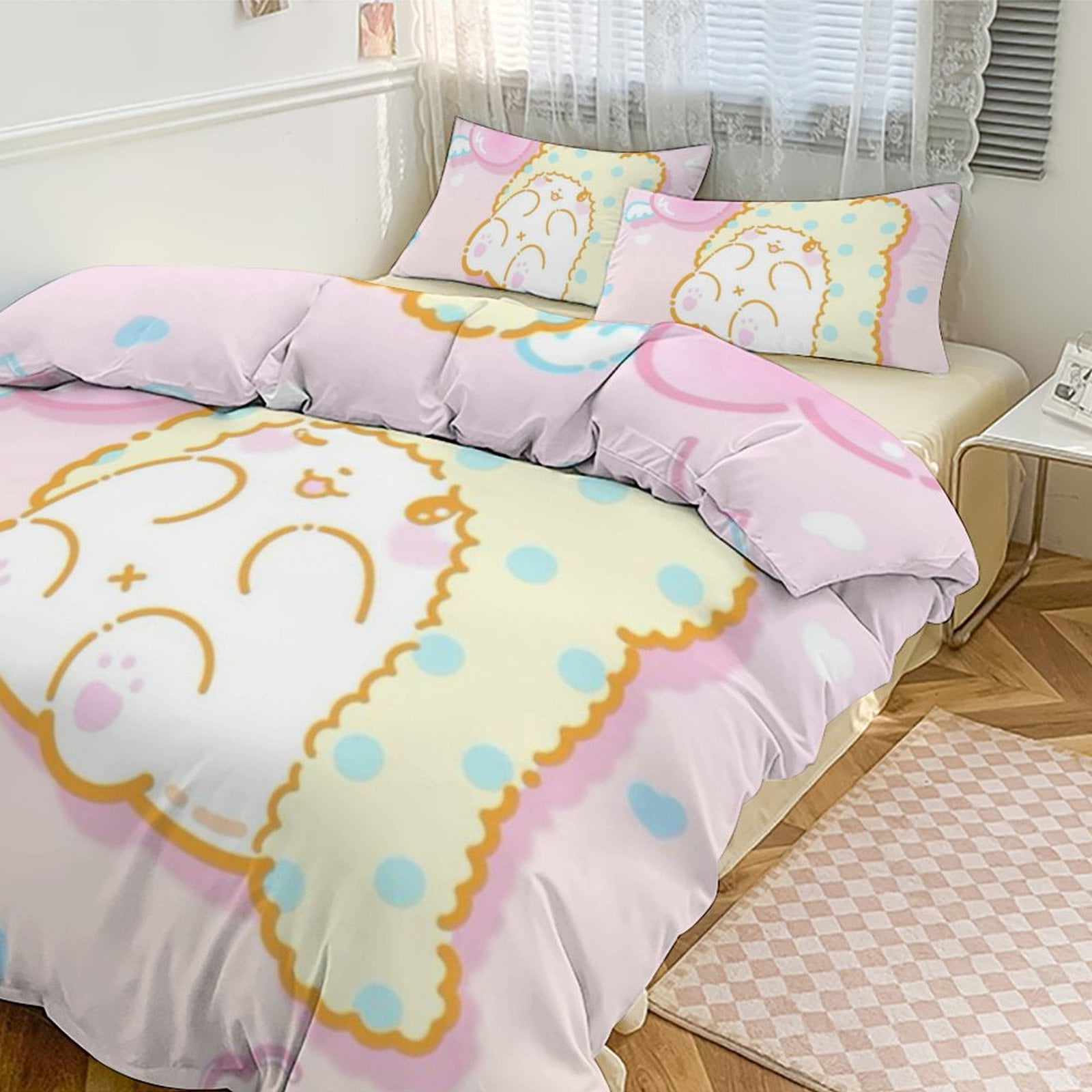 MARUMOFUBIYORI 3 Pieces Bed Set Cute Bedding Sets All Seasons, 1 ...