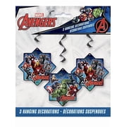 MARVEL AVENGERS FOIL SWIRL HANGING DECORATIONS 3 in a Pack