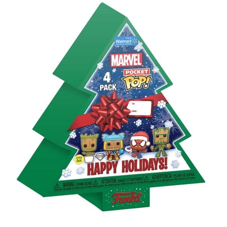 MARVEL Happy Holidays Tree Pocket Pop! Marvel Superheroes Holiday 4-Pack