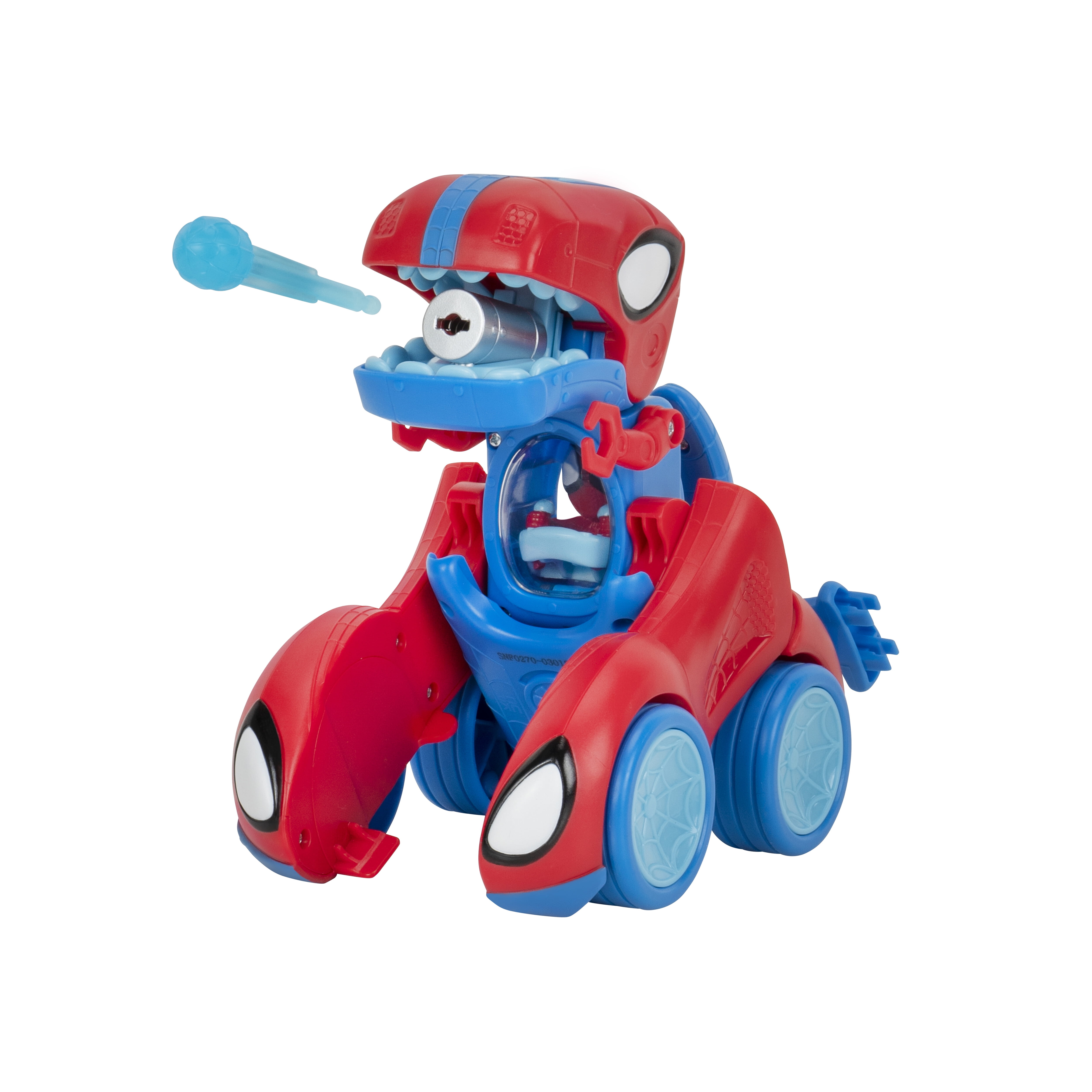 MARVEL Spidey and His Amazing Friends Spidey Rex Racer 8 inch Play Vehicle with Sounds that Transforms from Vehicle into Dinosaur