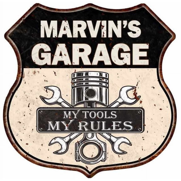 MARVIN'S Garage My Tools My Rules Sign 12x12 Metal Sign 211110024118