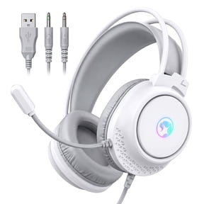 MARVO HG21 Wired Over-Ear Gaming Headset, 50mm Drivers, Stereo Sound, Static RGB Lighting, 3.5mm Audio Jack, 1.85m PVC Cable, Headphones for Work, Study, Gaming & Entertainment