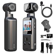 MARVUE 4K Body Camera with External Microphone, 270  Rotatable Mini Video & Audio Pocket Camera Ideal for Outdoor, Bike, Travel, 32GB Included