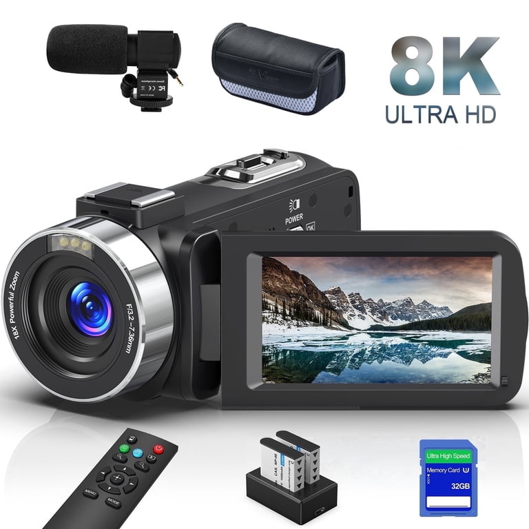 8K Ultra HD 64MP 堅かっ ビデオカメラ YouTubeカメラ