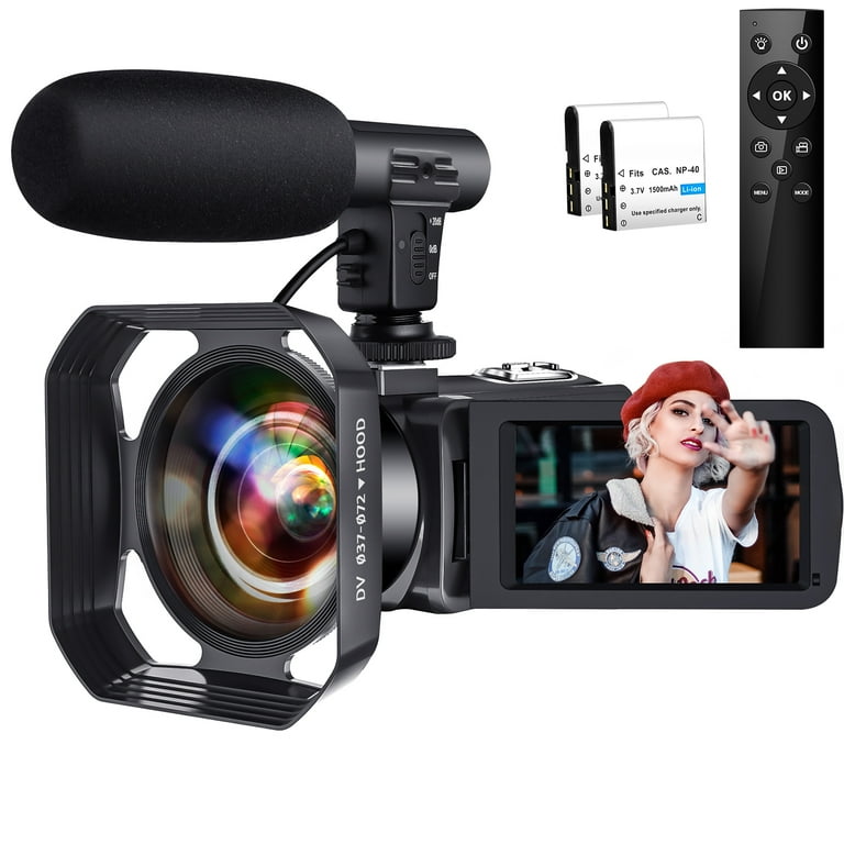 Camcorder Video Camera for YouTube, Vlogging Camera with on sale Microphone 2.7K Ultra H