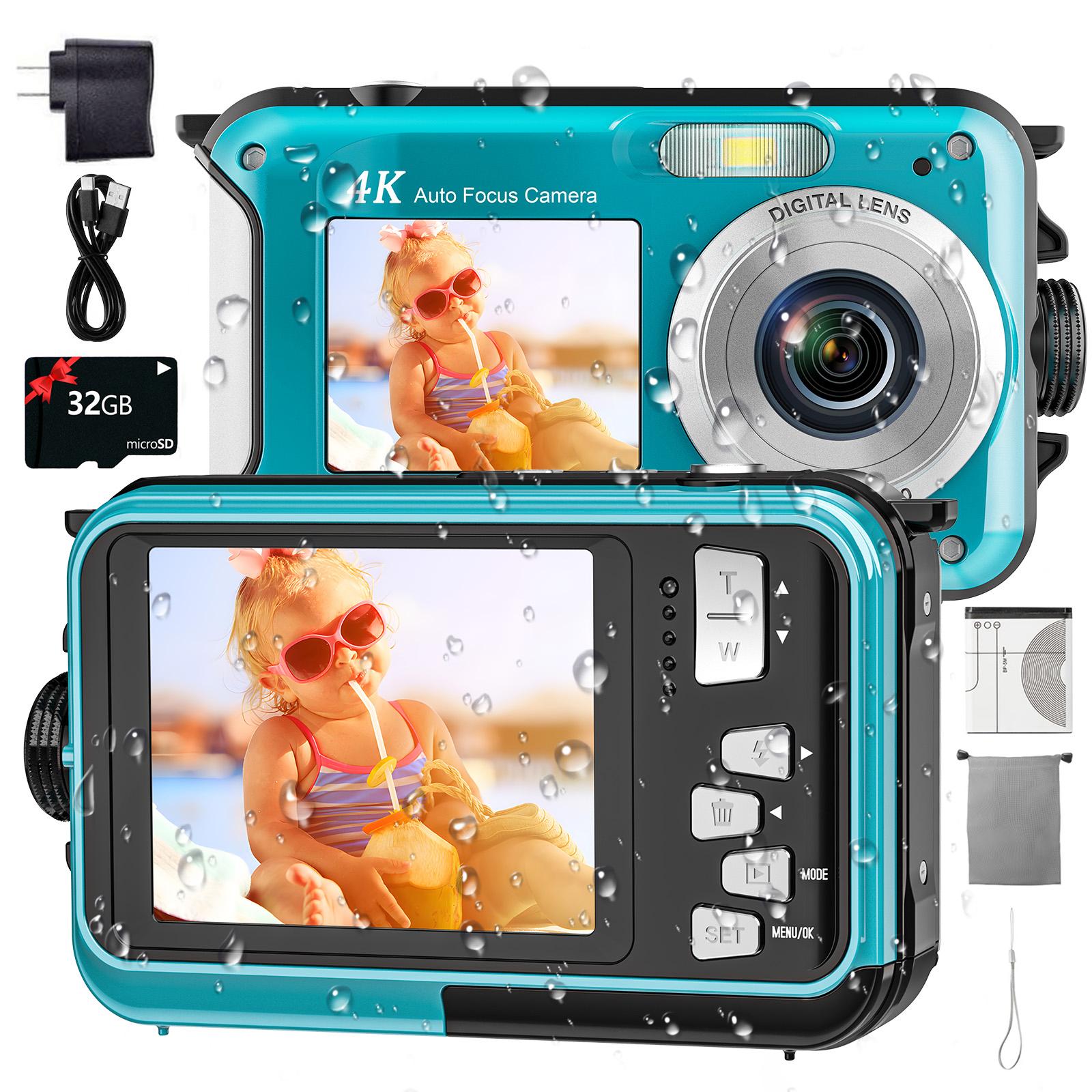 Polaroid IF045BLUE Dual Screen Water Proof Camera