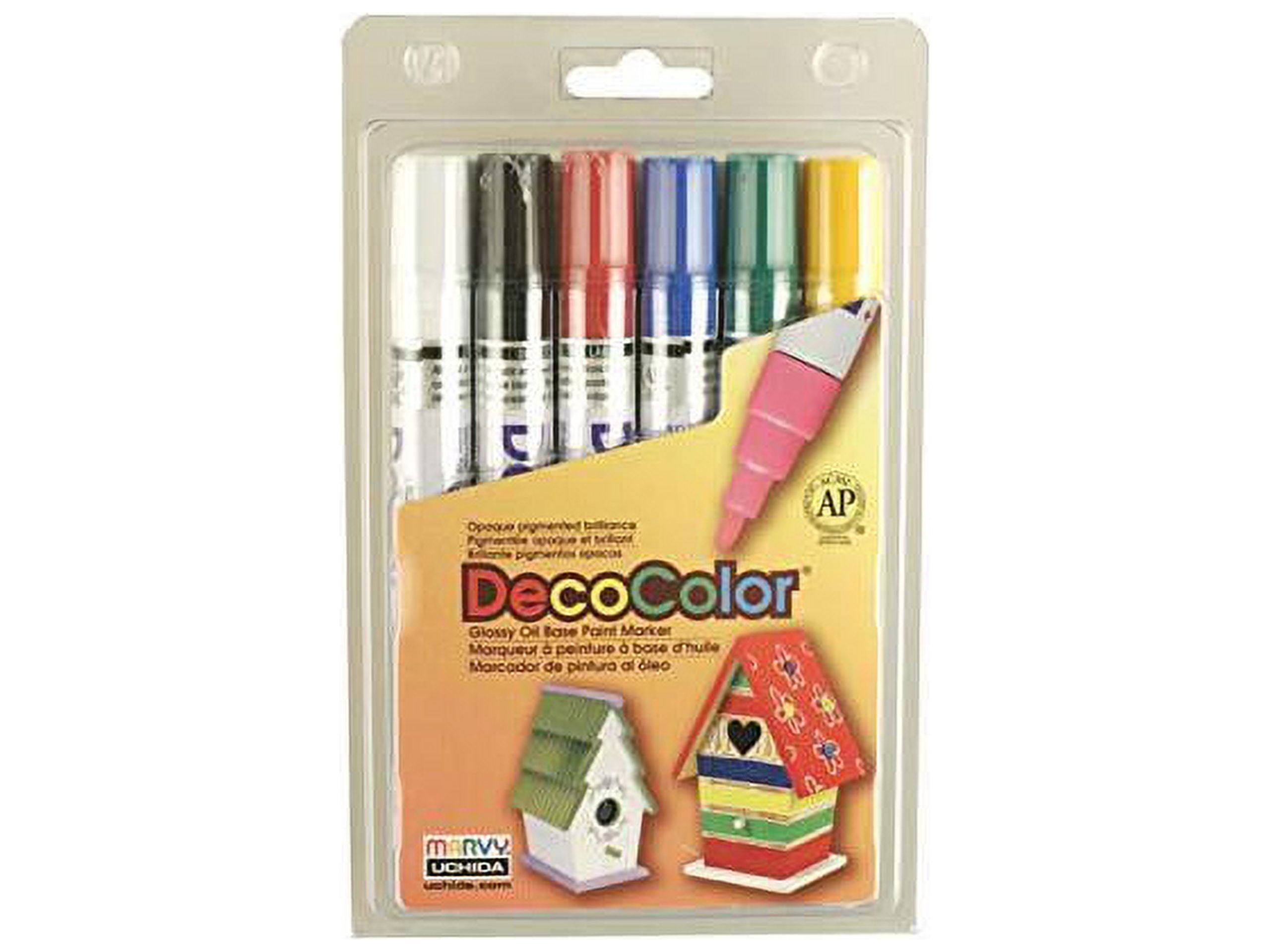 MARVY UCHIDA DECOCOLOR BROAD PAINT MARKER SET/6 PRIMARY