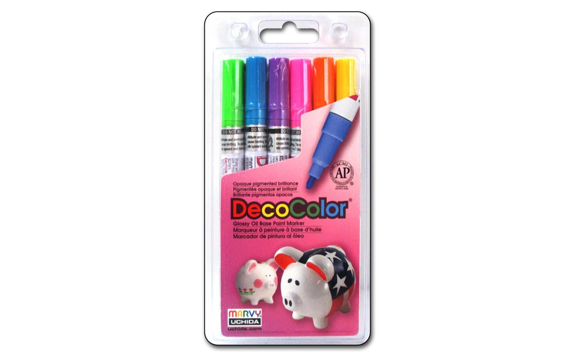 Marvy DecoColor Glossy Paint Marker: Hot Colors, 6 pack