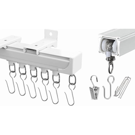 10 Ceiling MARVYC 10.5 Ft Heavy-Duty Aluminium Curtain Track System, Wall and ...
