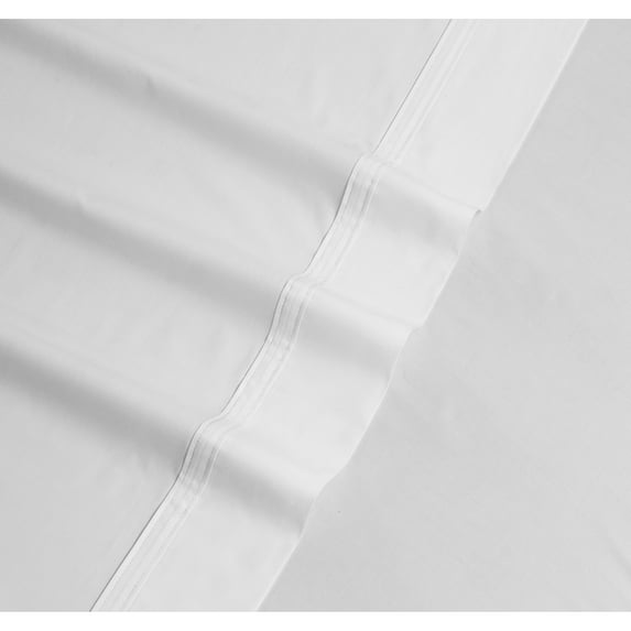 Tribeca Living Solid 300-Thread Count Egyptian Cotton Percale Deep-Pocket Sheets Color: White Size: TWIN