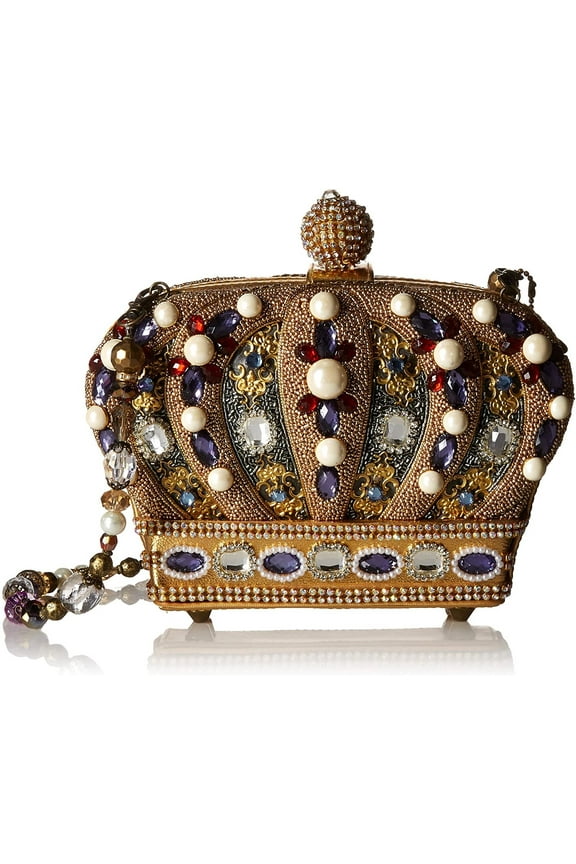 Queendom Hand Beaded Jeweled Queen Royal Crown Handbag Shoulder Bag