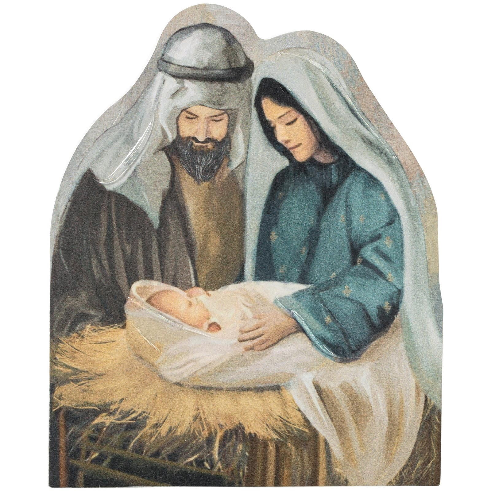 Mary, Joseph, and Baby Jesus Artwork Christmas Decoration, Multicolor, 5.3", by Holiday Time