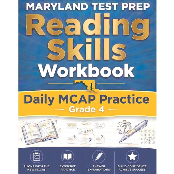 MARYLAND TEST PREP Reading Skills Workbook Daily MCAP Practice Grade 4: Preparation for the MCAP English Language Arts A, (Paperback)