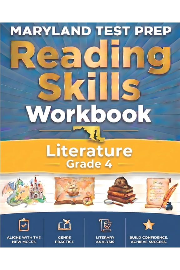 MARYLAND TEST PREP Reading Skills Workbook Literature Grade 4: Preparation for the MCAP English Language Arts Assessment, (Paperback)