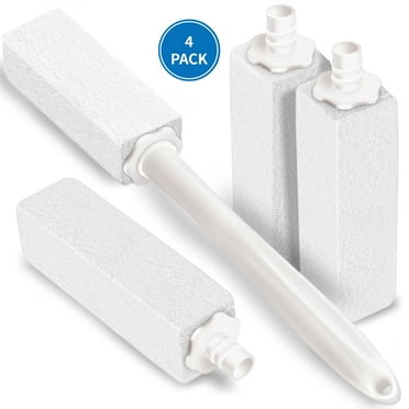 MARYTON Pumice Stone Toilet Bowl Cleaner with Extra Long Handle,Replaceable Design, 1 Cleaning Handle, 4 Cleaning Stones Refills