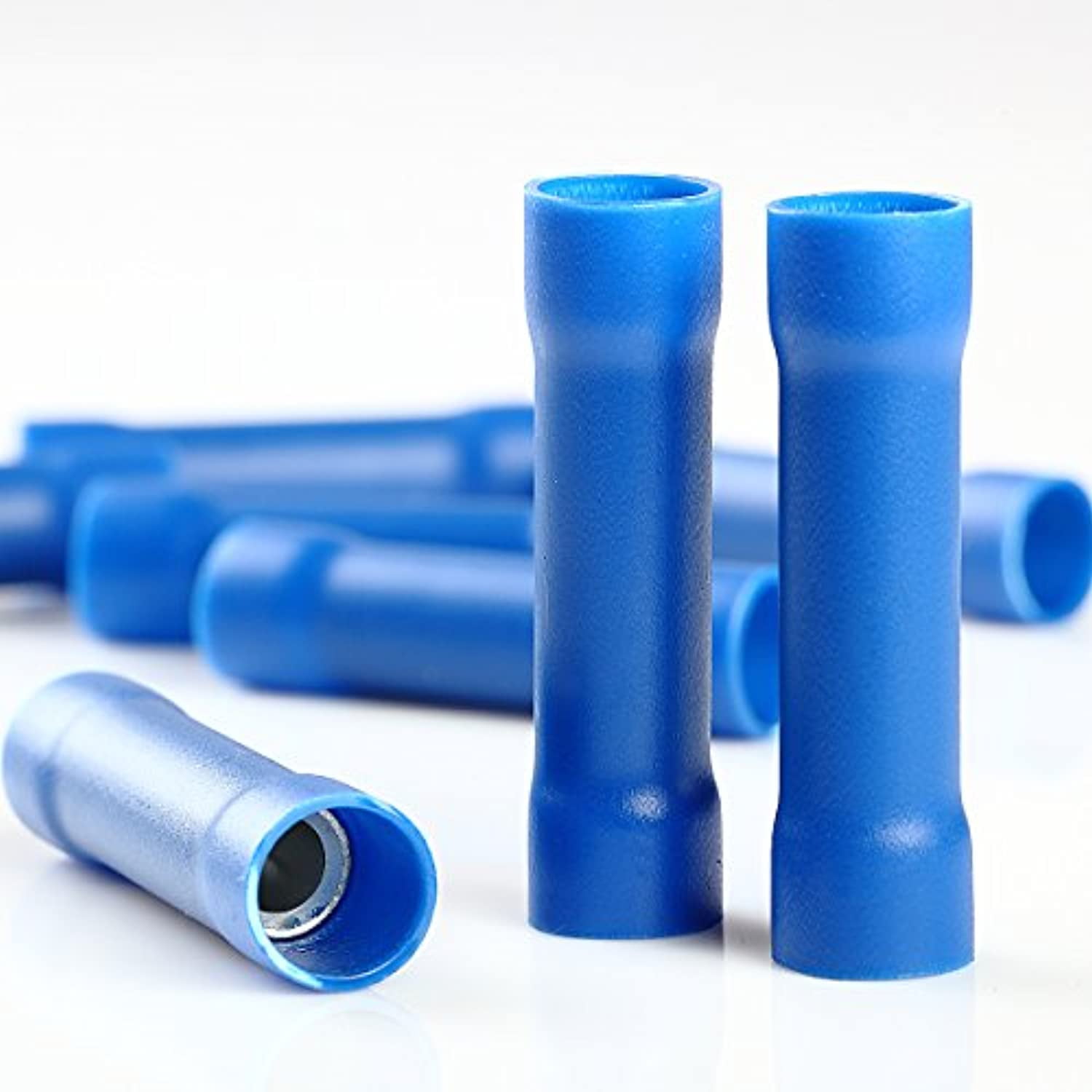 MAS 10 Pcs of 6 Gauge Vinyl Butt Connector Electrical Terminal 6 AWG